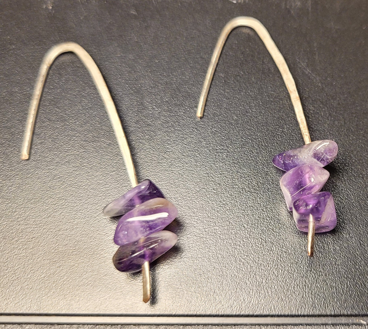 Hammered Dog Teeth Amethyst 3 Stones