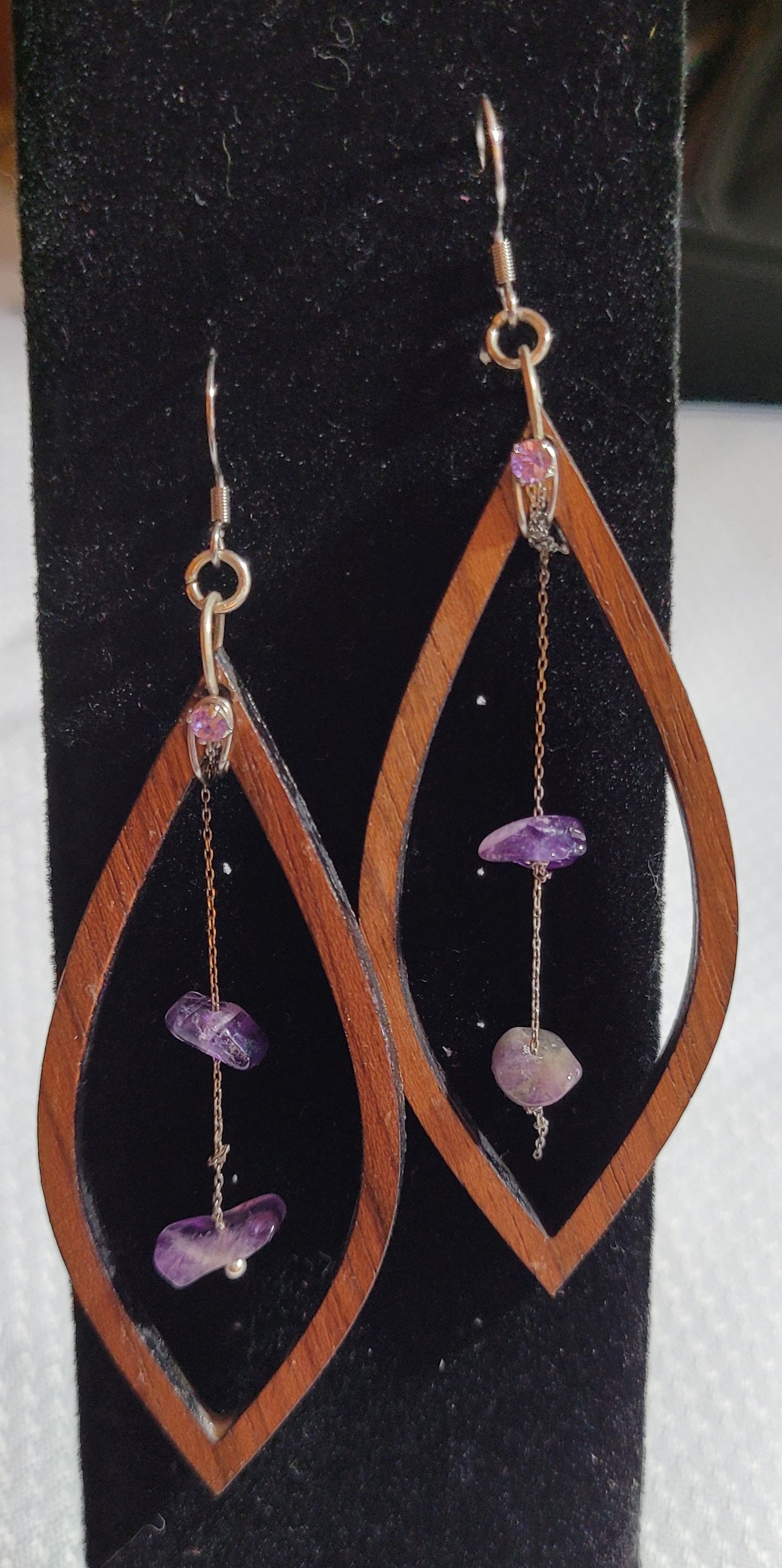 Long Tear Drop - Exotic Wood Earrings