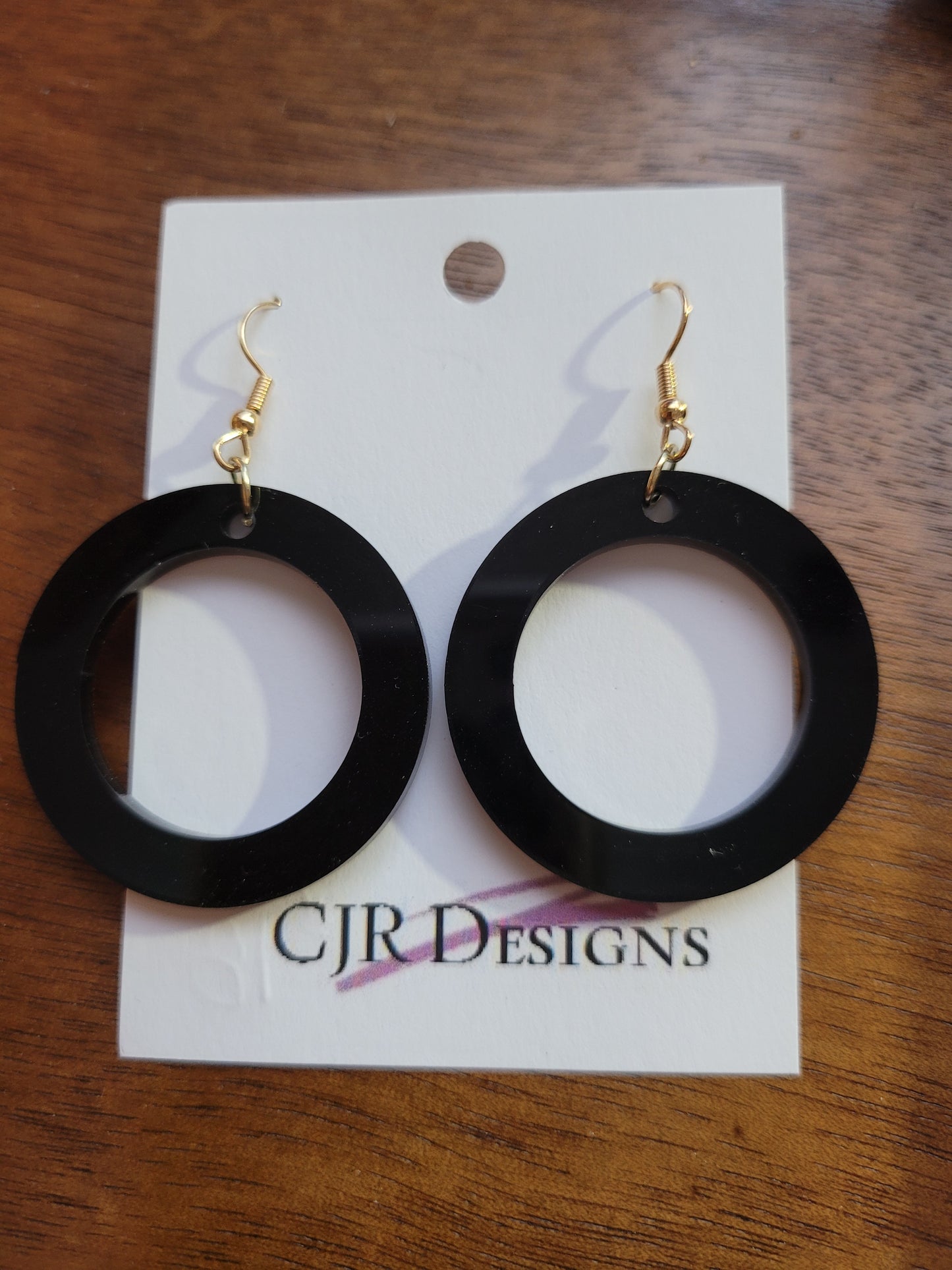 The Round - Wood and Acrylic Earrings