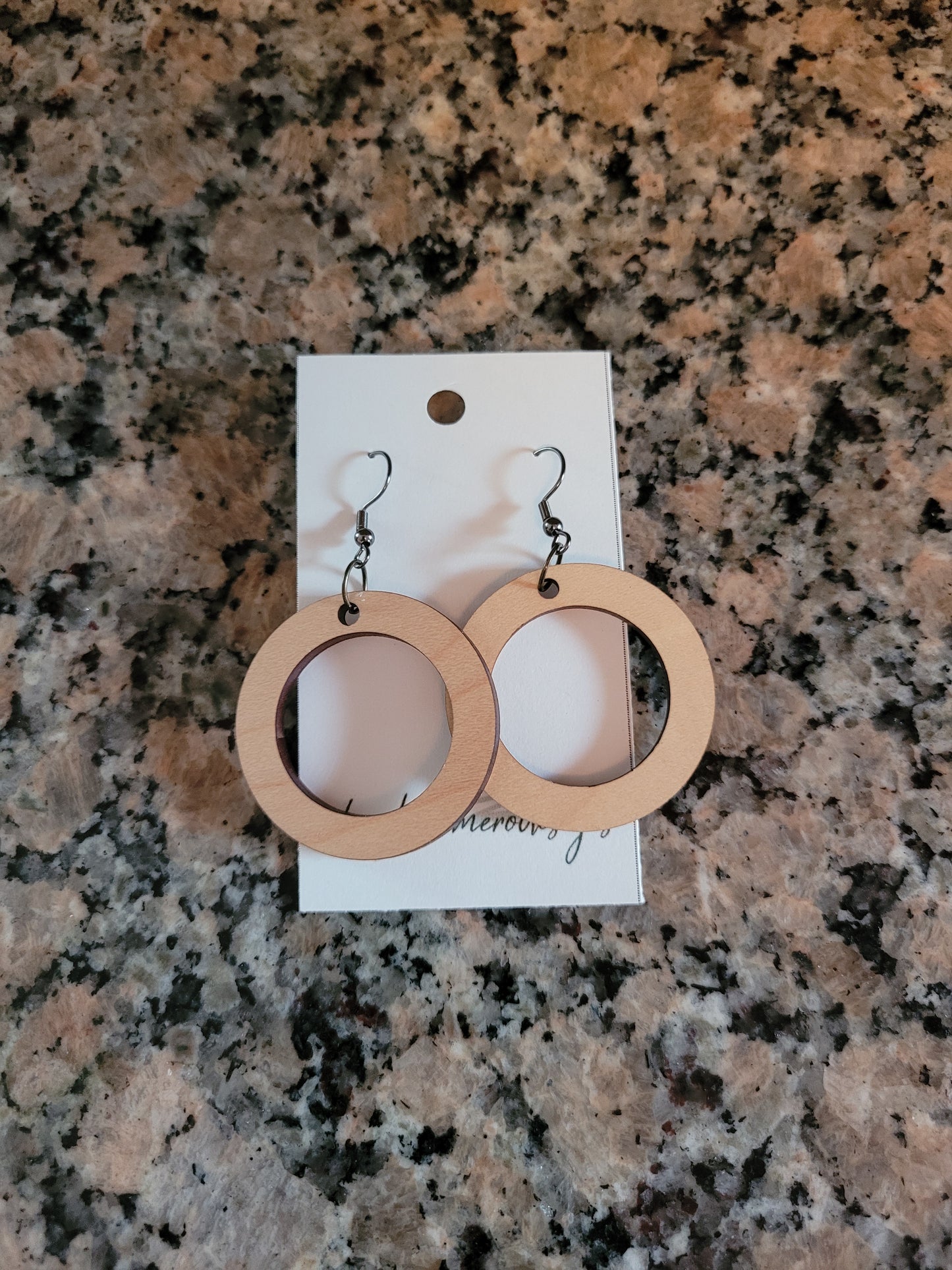 The Round - Wood and Acrylic Earrings