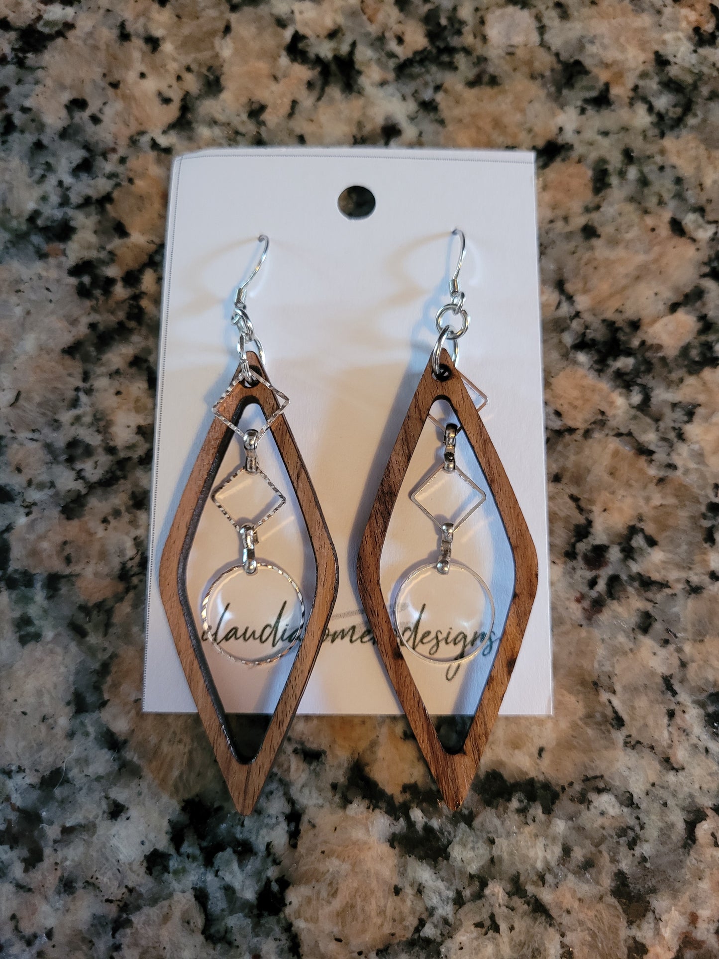 The Triangular Sparkle - Exotic Wood Earrings