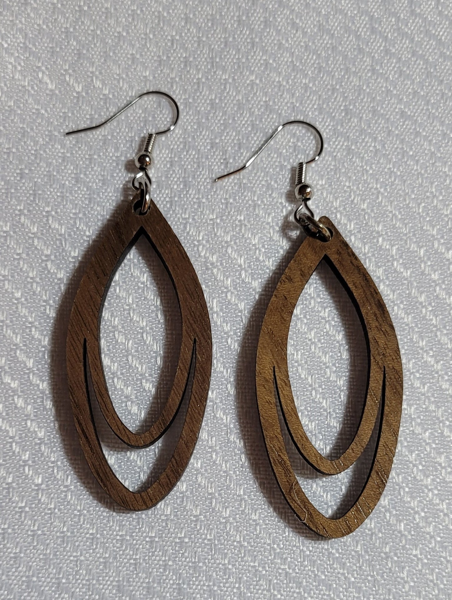 The Oval Skinny Tear - Exotic Wood Earrings