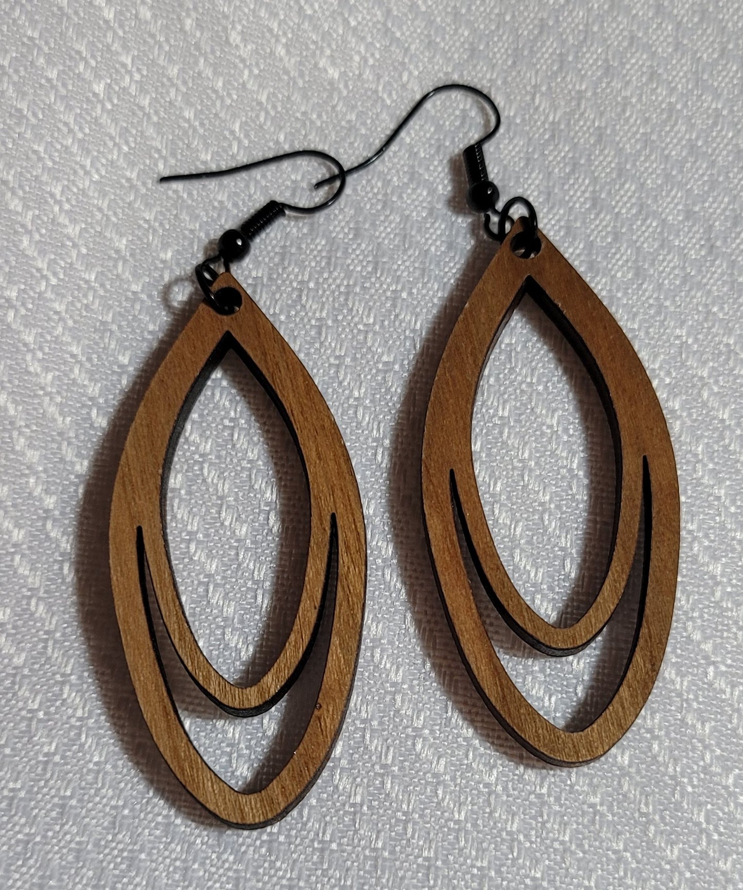 The Oval Skinny Tear - Exotic Wood Earrings