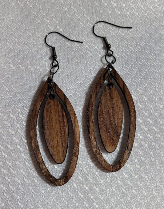 The 2 Ovals - Exotic Wood Earrings