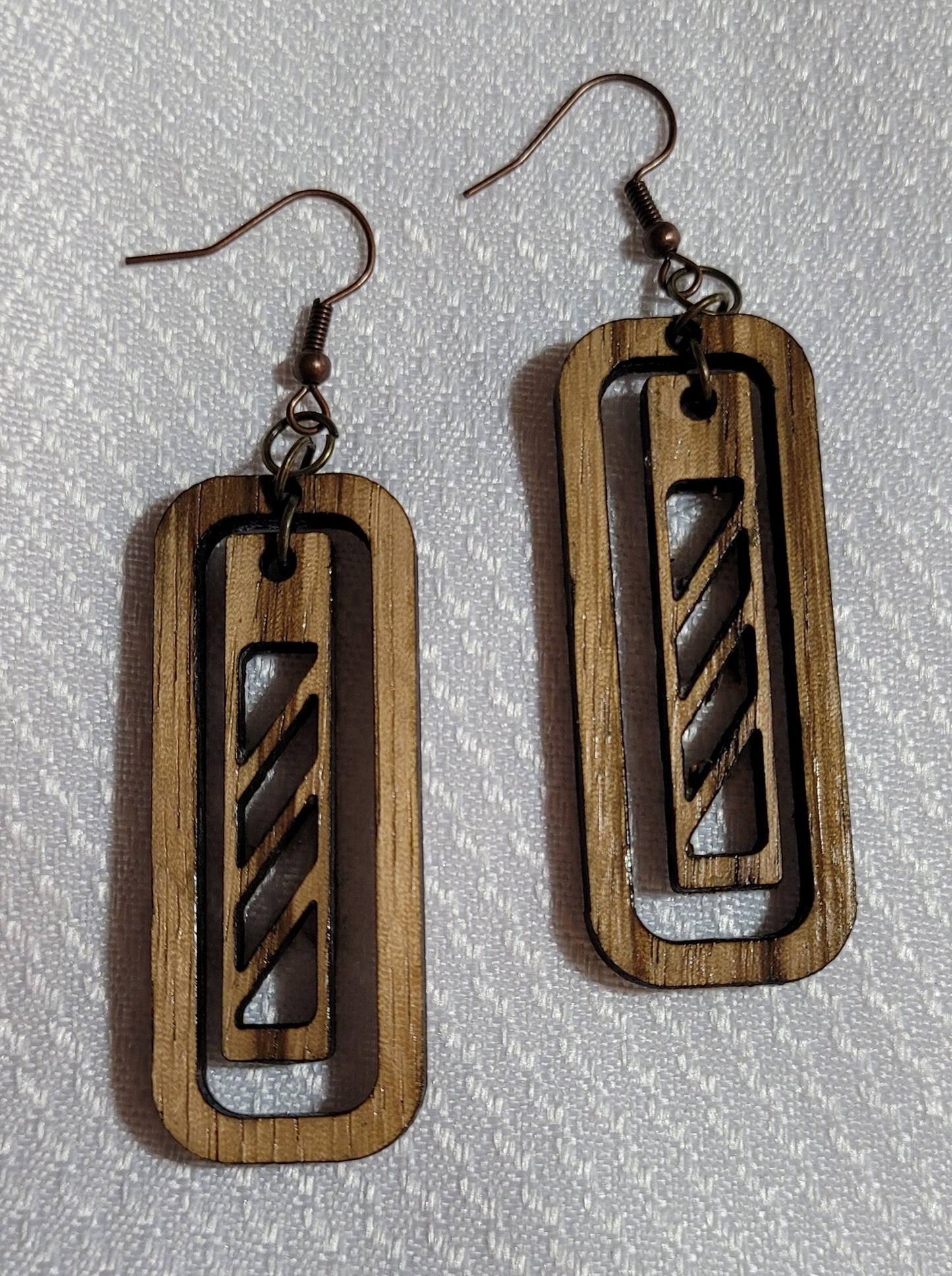 The Geometric & Smooth Rectangle - Exotic Wood Earrings