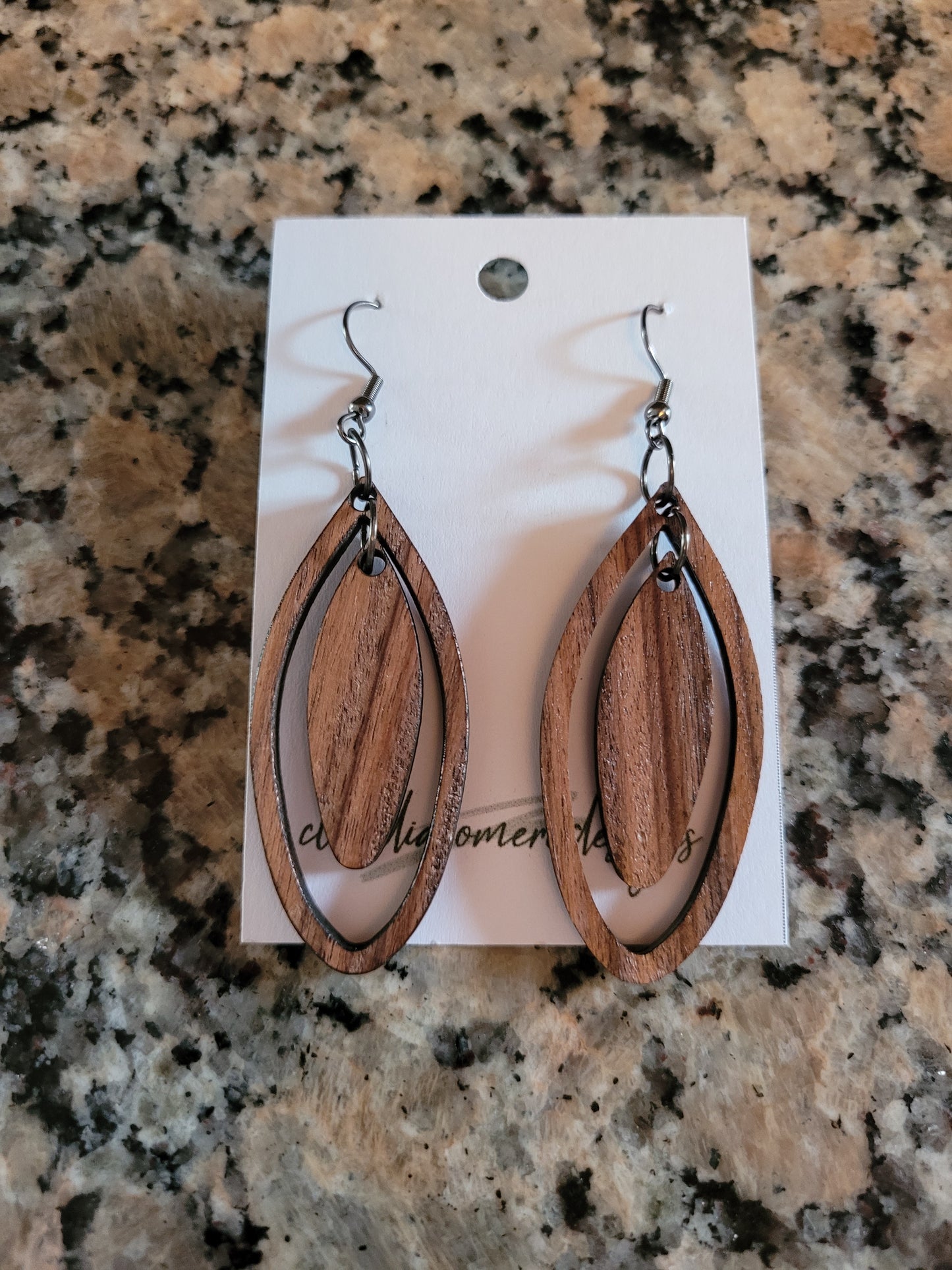 The 2 Ovals - Exotic Wood Earrings