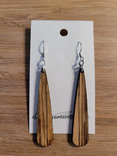 The Long Tear - Exotic Wood Earrings