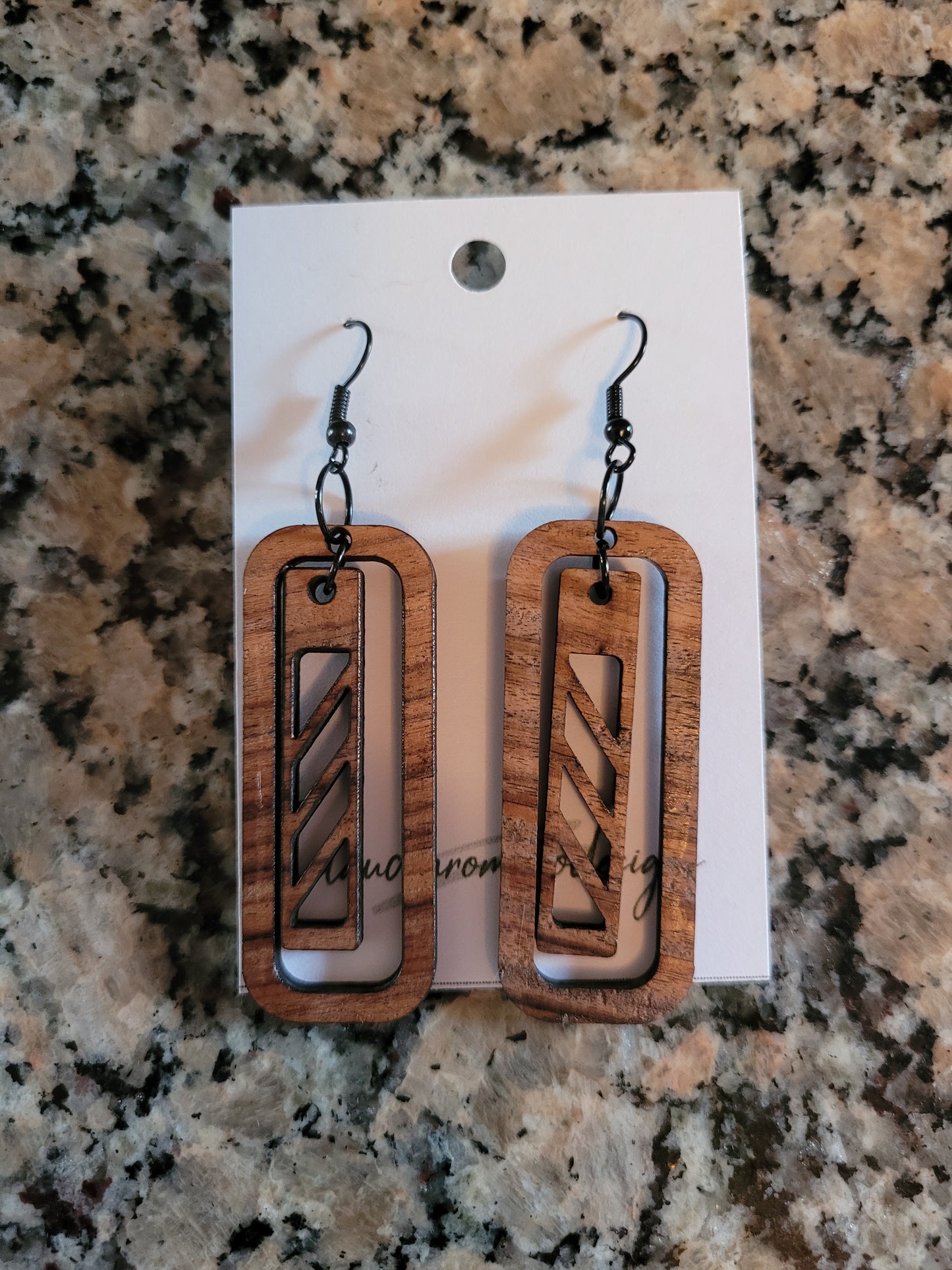 The Geometric & Smooth Rectangle - Exotic Wood Earrings