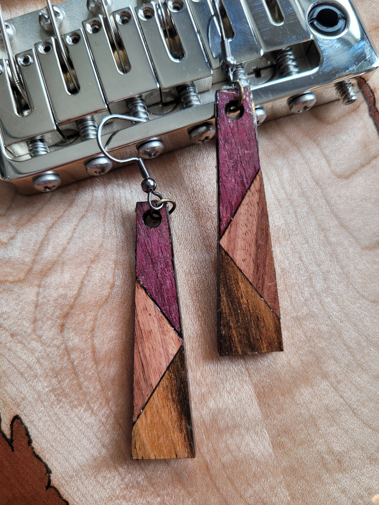 The Triangle - Exotic Wood Earrings